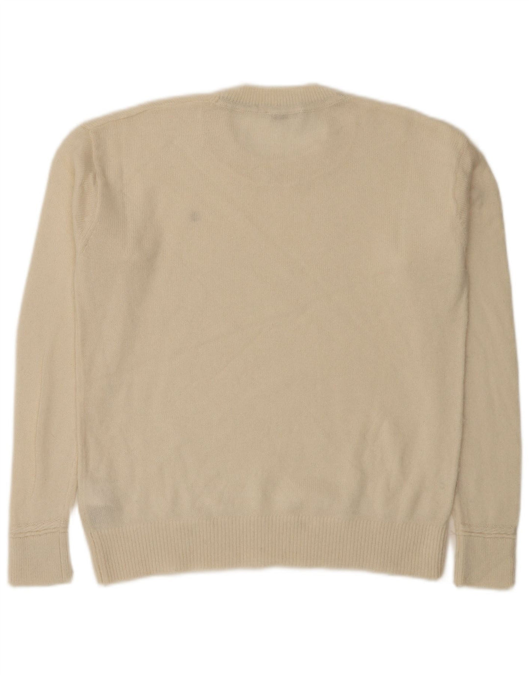 Tommy Hilfiger Pull à col rond pour femme UK 14 en laine blanc cassé moyen