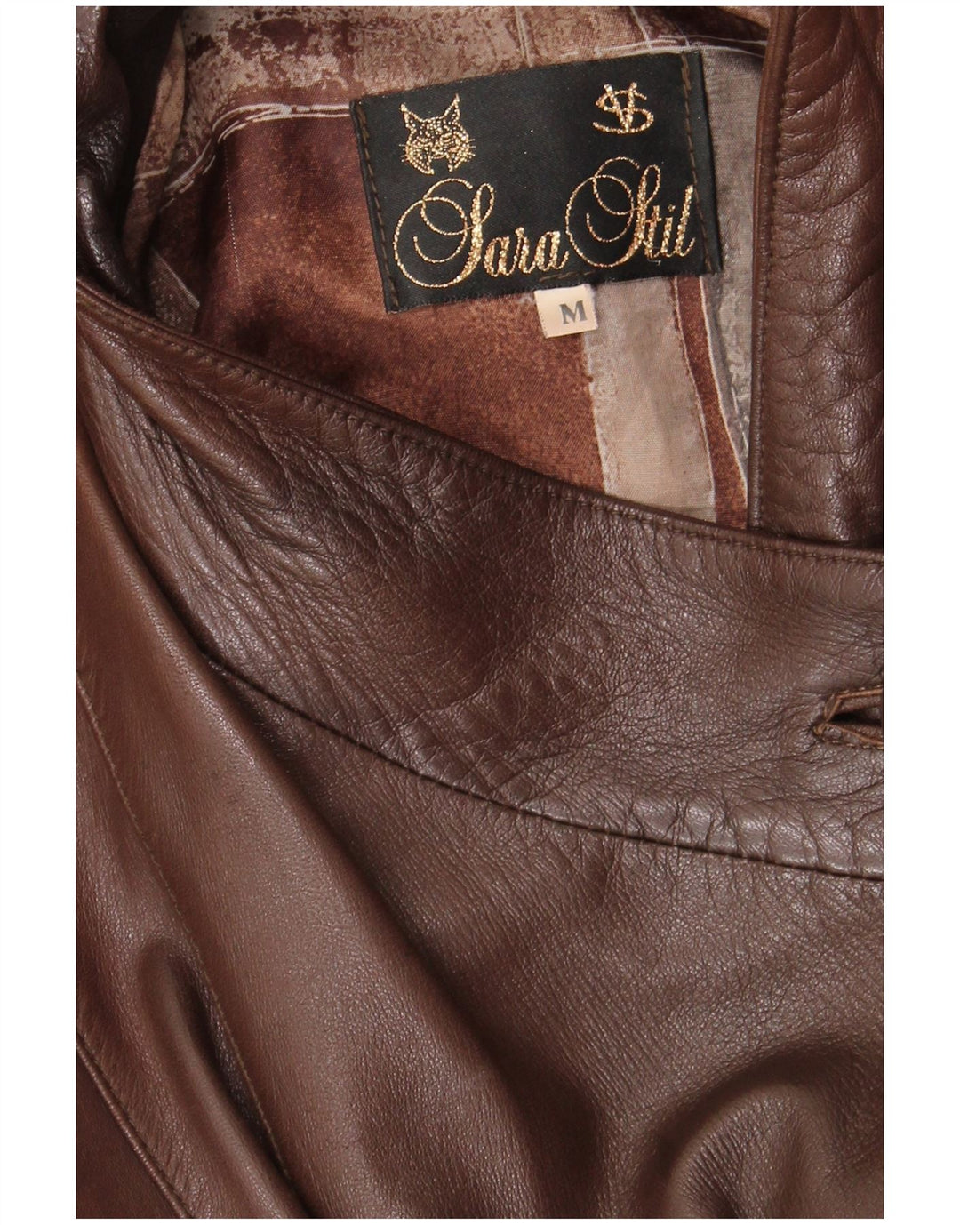 manteau en cuir surdimensionné femme vintage UK 14 Brun moyen