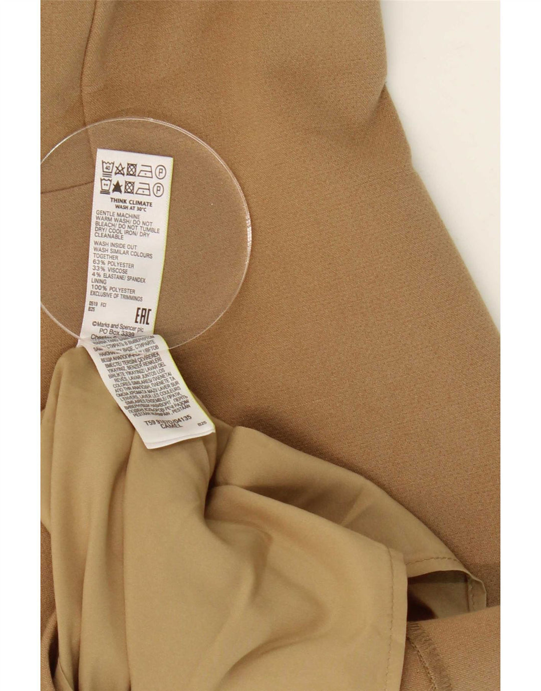 Marks & Spencer Robe fourreau à épaules dénudées pour femme UK 12 Beige moyen
