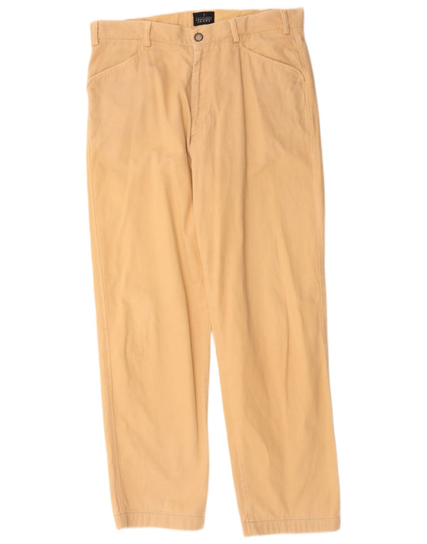Trussardi Mens Straight Casual Trousers W34 L31 Yellow