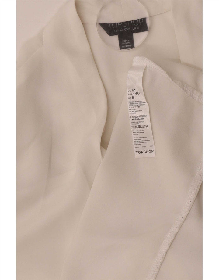 Topshop Chemisier à manches longues pour femme UK 42 Polyester blanc moyen