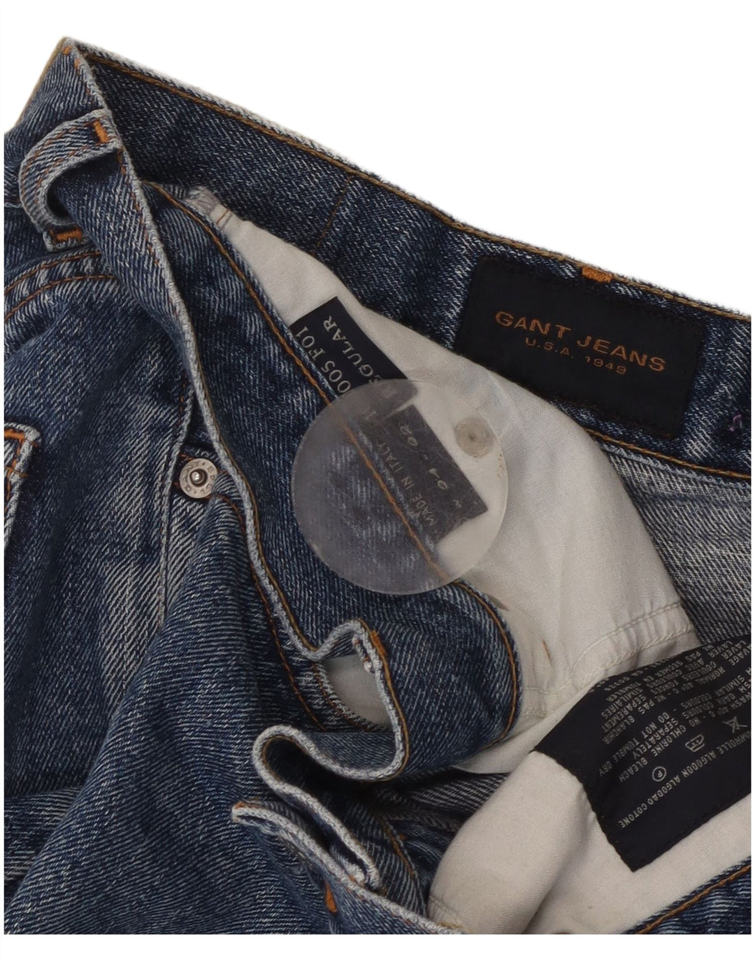 Gant Jean Droit Regular W34 L27 Homme Bleu Coton