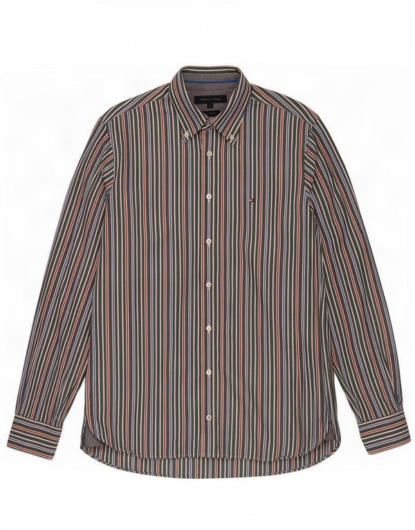 Tommy Hilfiger Chemise sur mesure pour homme en coton rayé multicolore