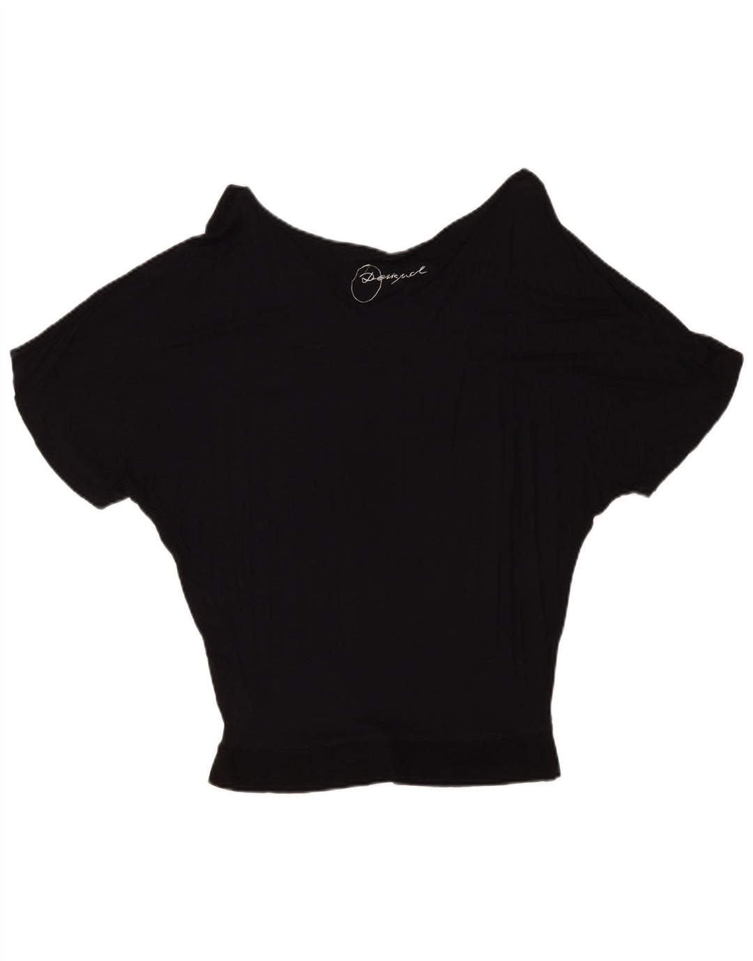 Desigual Womens Graphic Batwing Blouse Top UK 10 Petit Noir Géométrique