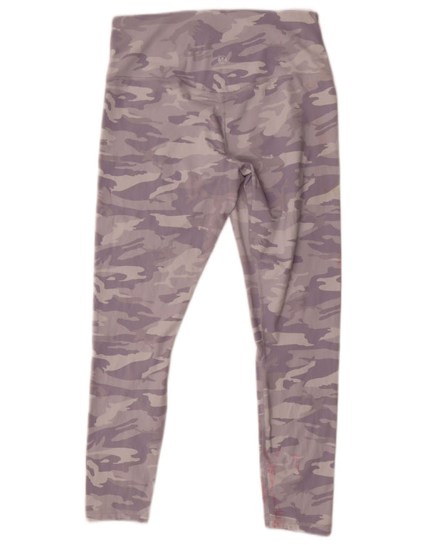 Lululemon Leggings courts pour femme UK 14 Large Camouflage Violet