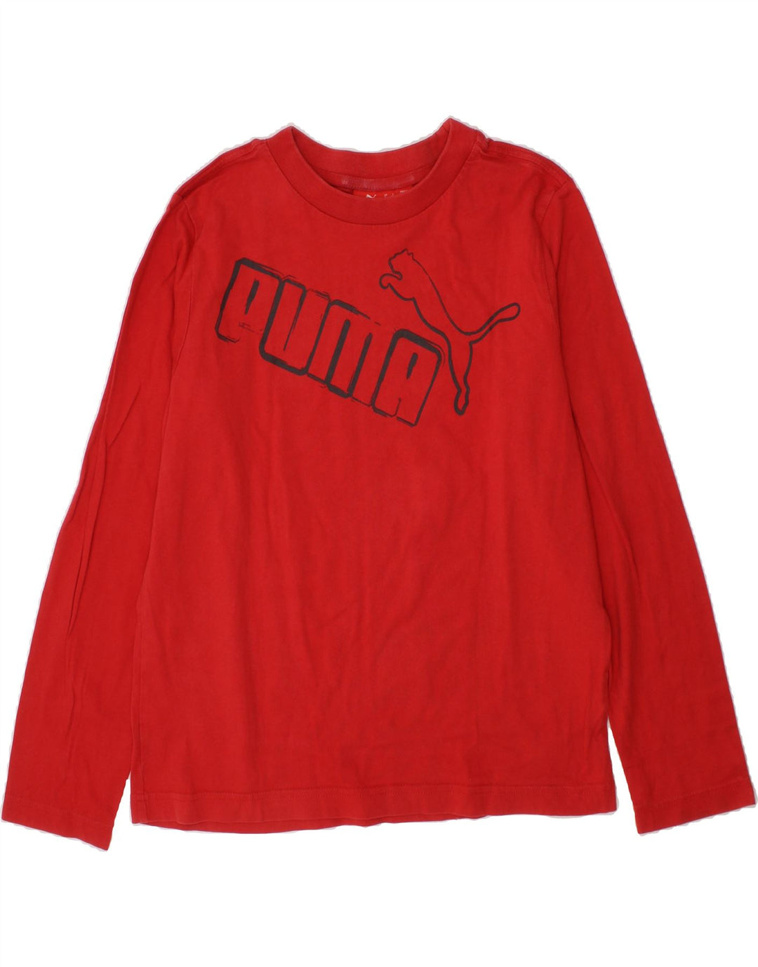 PUMA Boys Graphic Top Long Sleeve 11-12 Years Red Vintage Puma and Second-Hand Puma from Messina Hembry 