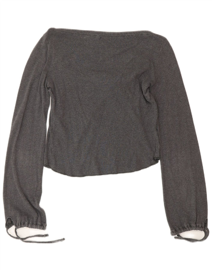 Onyx Haut court à manches longues pour femme - Gris moyen - Coton