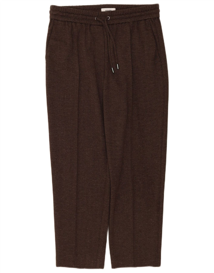 Reiss Pantalon de survêtement pour femme UK 42 en coton à chevrons marron moyen