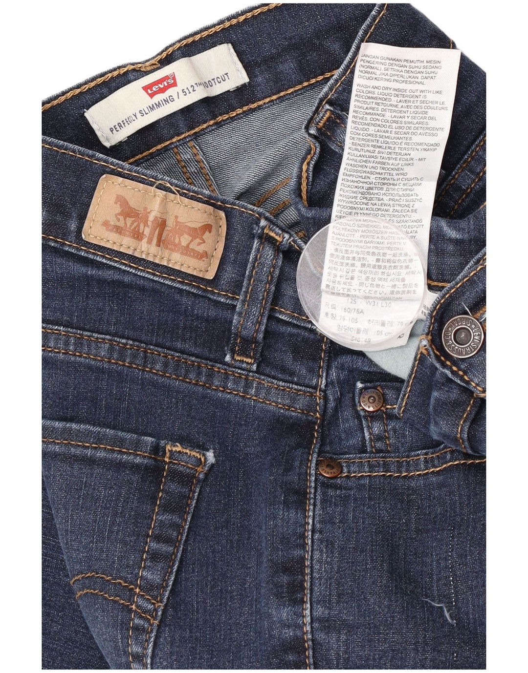 Levi's Jean Bootcut 512 Parfaitement Amincissant Femme W31 L30 Bleu Coton
