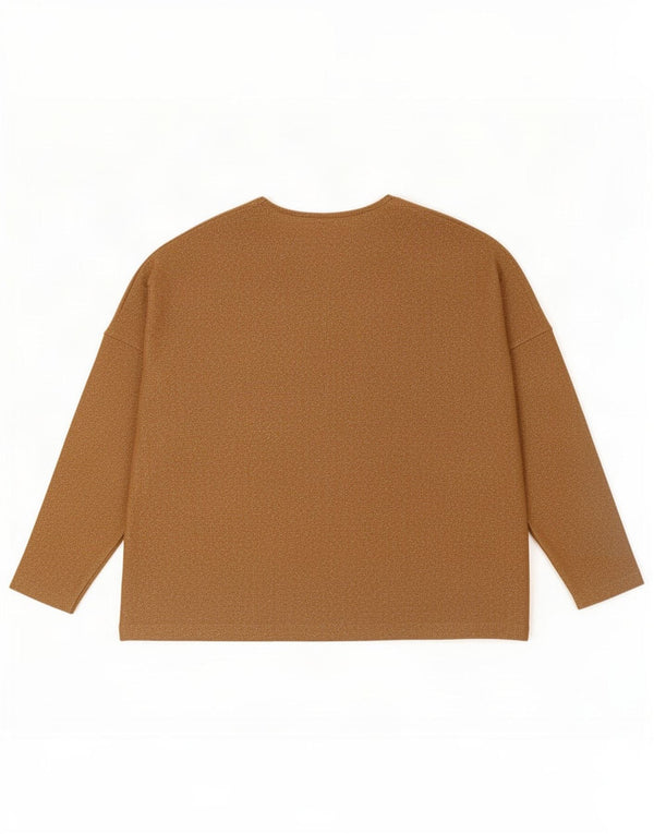 Zara Haut surdimensionné à manches 3/4 pour femme UK 14 Marron moyen moucheté métallisé