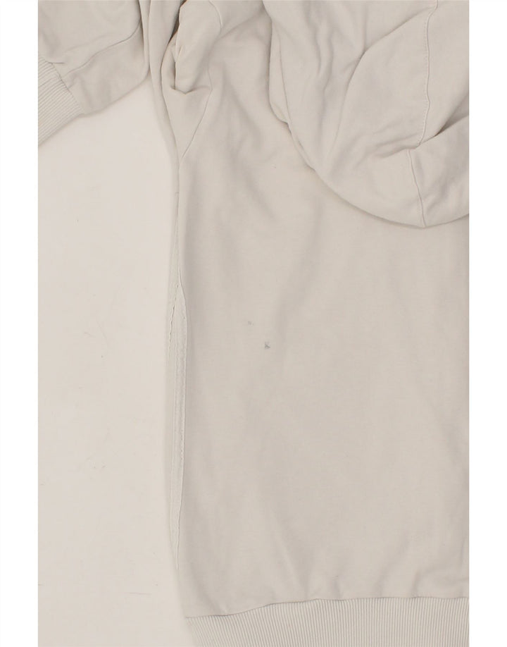 ADIDAS Womens Zip Hoodie Sweater UK 14 Medium White Vintage Adidas and Second-Hand Adidas from Messina Hembry 