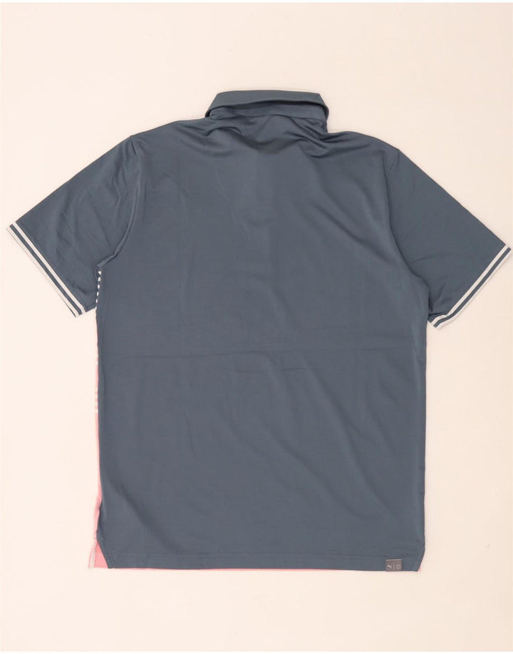 Puma Polo Homme Bleu Marine Rayé Polyester