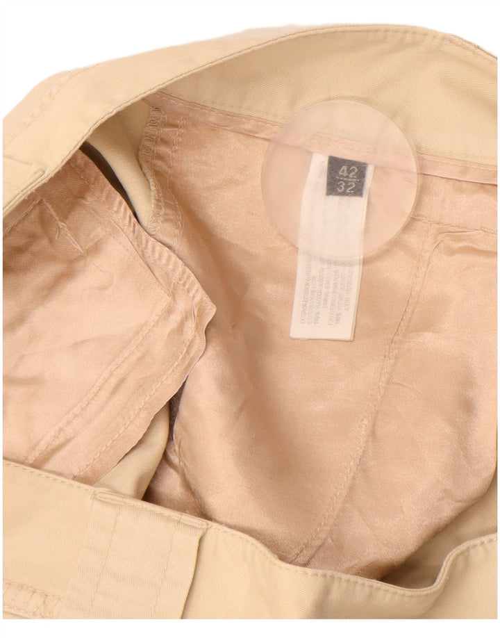 MASSIMO DUTTI Pantalon Chino Droit Femme EU 42 Large W32 L33 Beige