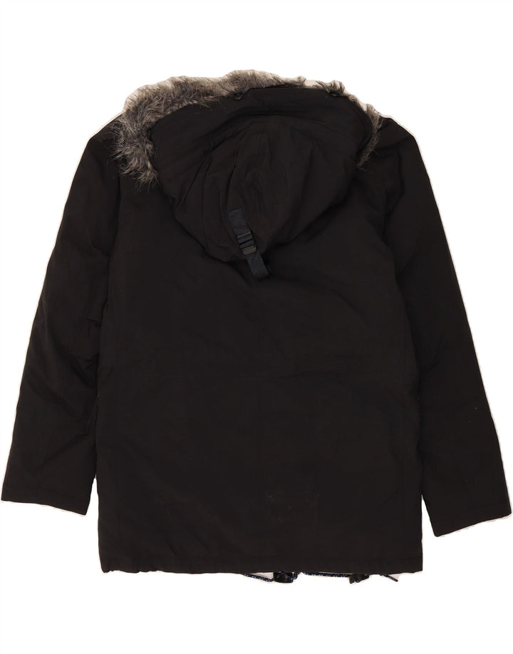 NAUTICA Mens Hooded Parka Jacket UK 38 Medium Navy Blue Nylon Vintage Nautica and Second-Hand Nautica from Messina Hembry 