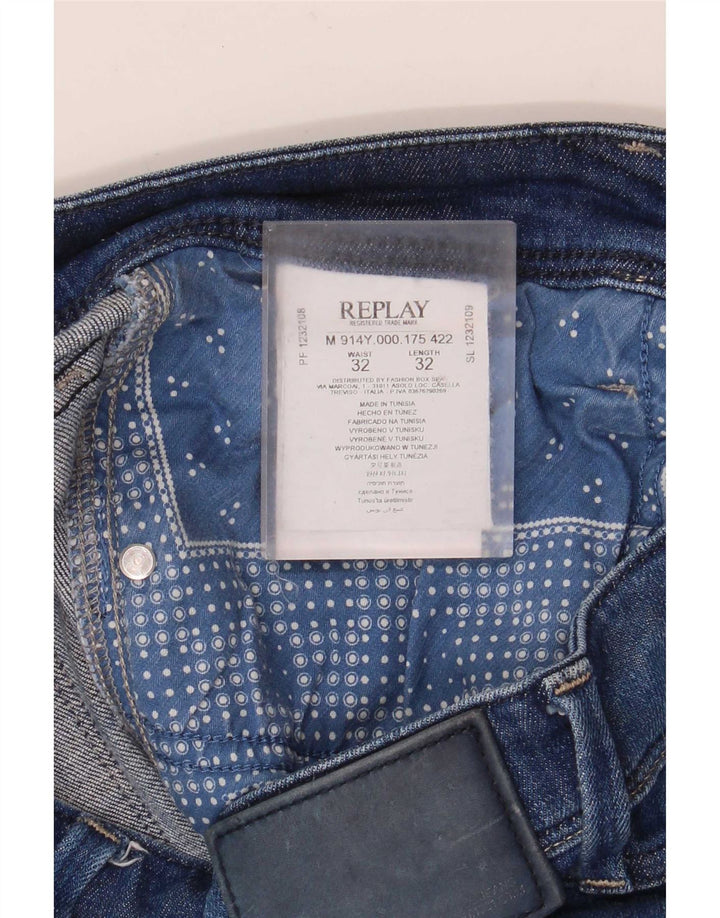 Replay Jean Slim Homme W32 L32 Bleu Coton