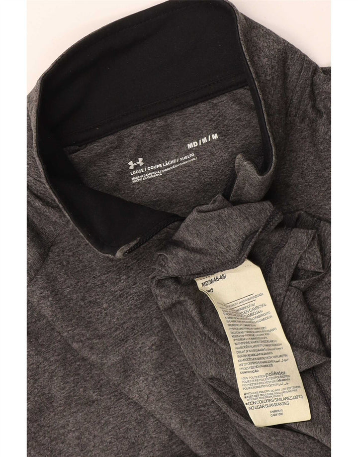 Under Armour Haut Zip Neck Manches Longues Homme Gris Moyen Polyester