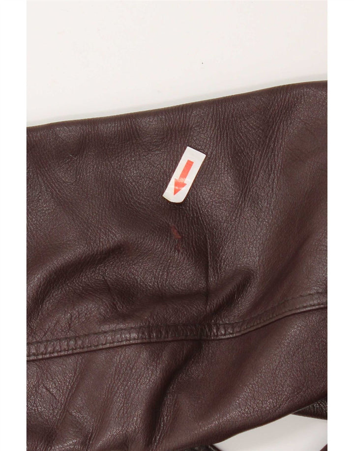 manteau en cuir femme vintage UK 14 Cuir bordeaux moyen