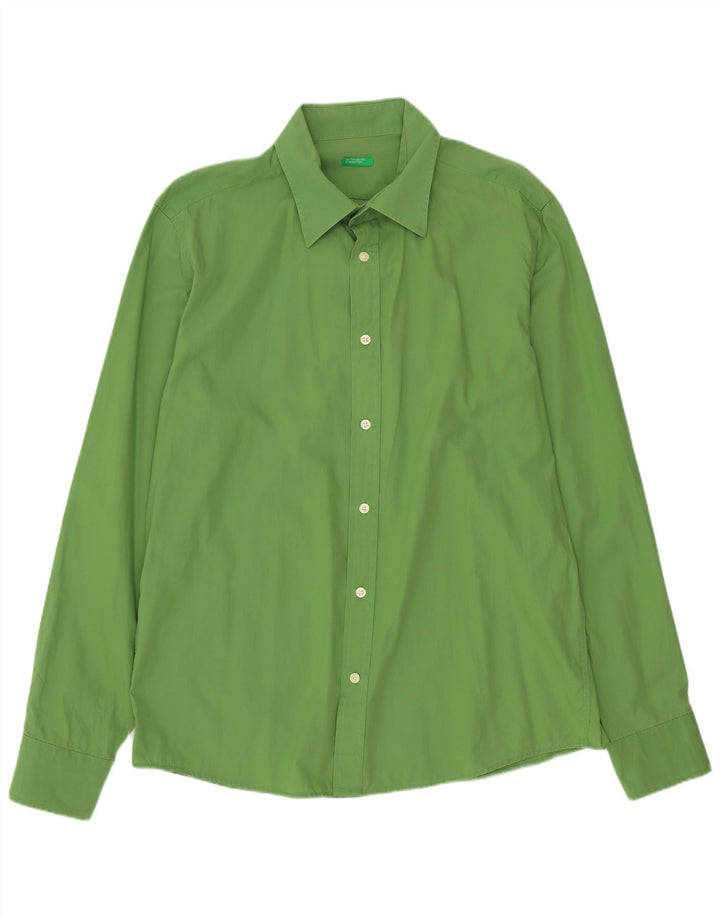 Benetton Chemise Vert Moyen Homme