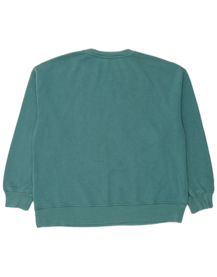 Zara Sweat-shirt surdimensionné graphique pour femme UK 10 Petit coton bleu