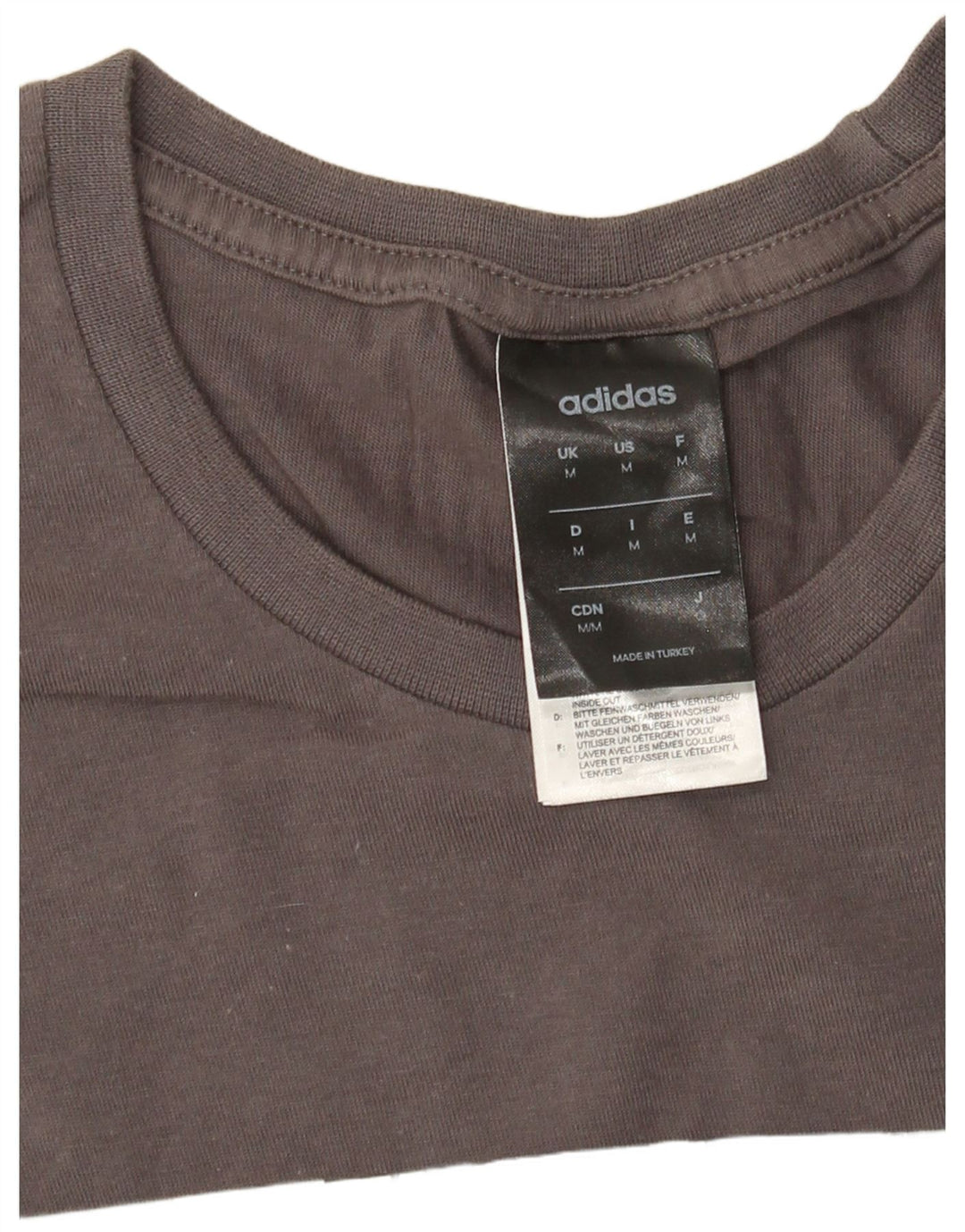 Adidas T-Shirt Graphique Homme Gris Moyen Coton