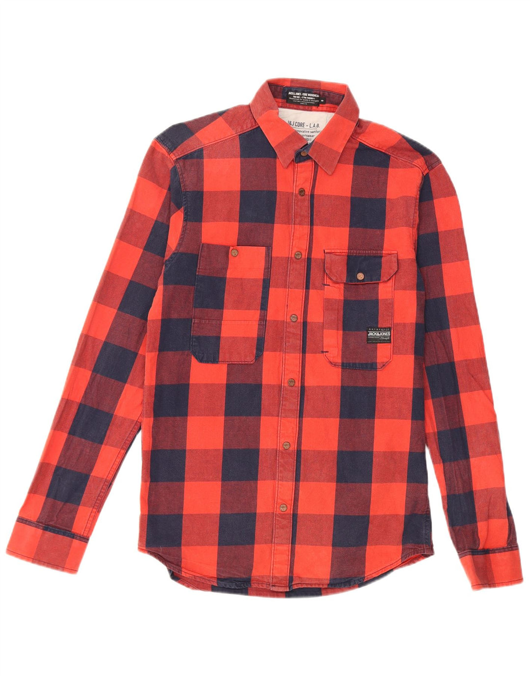JACK & JONES Chemise Flanelle Homme Petit Carreau Rouge Coton
