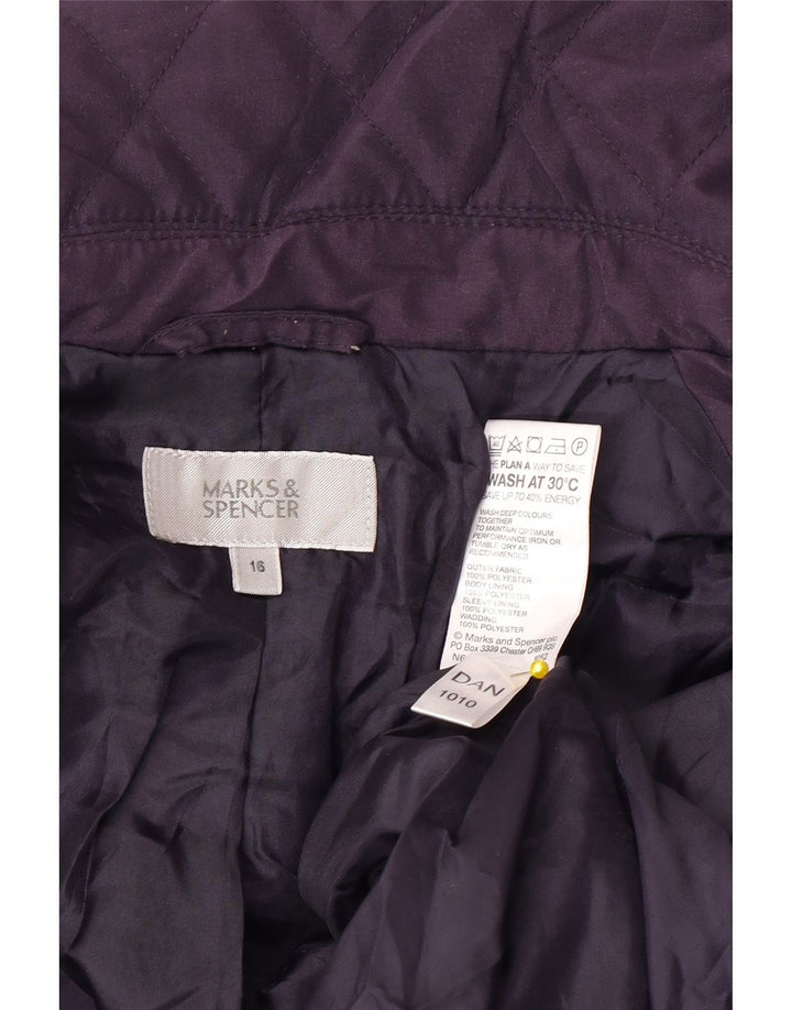 Marks & Spencer Veste matelassée pour femme UK 16 Large Violet Polyester
