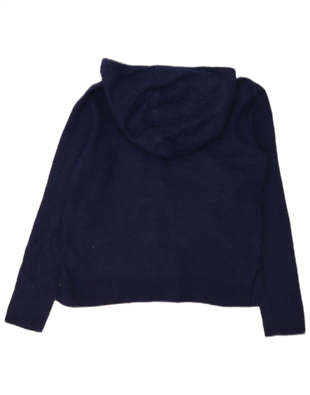 Massimo Dutti Pull à capuche pour femme UK 10 Petite laine bleu marine