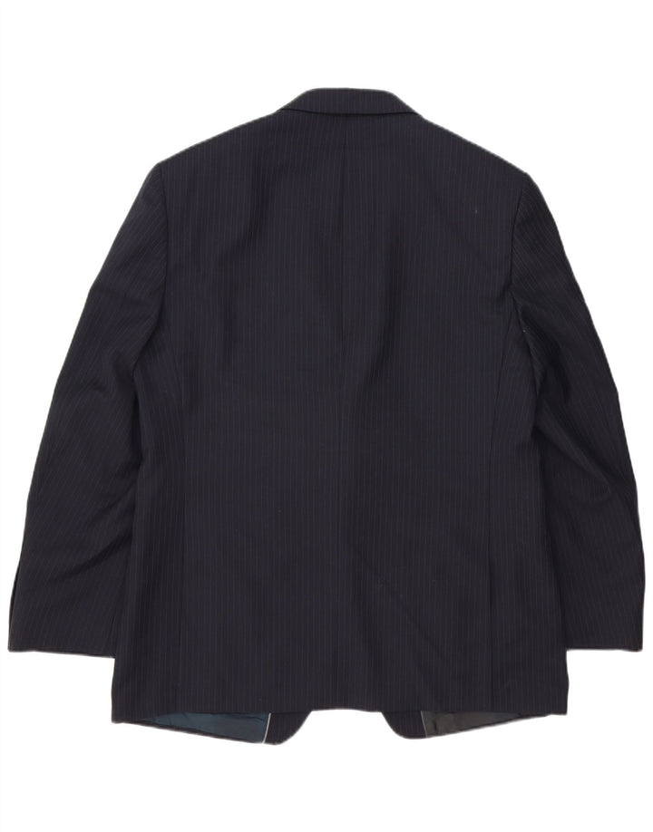 Marks & Spencer Veste blazer à 2 boutons pour homme UK 42 XL Bleu marine à fines rayures