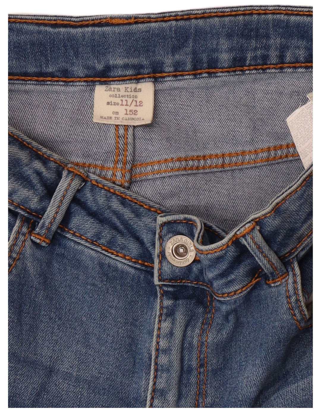 Zara Jupe En Jean Déchiré Fille 11-12 Ans Bleu