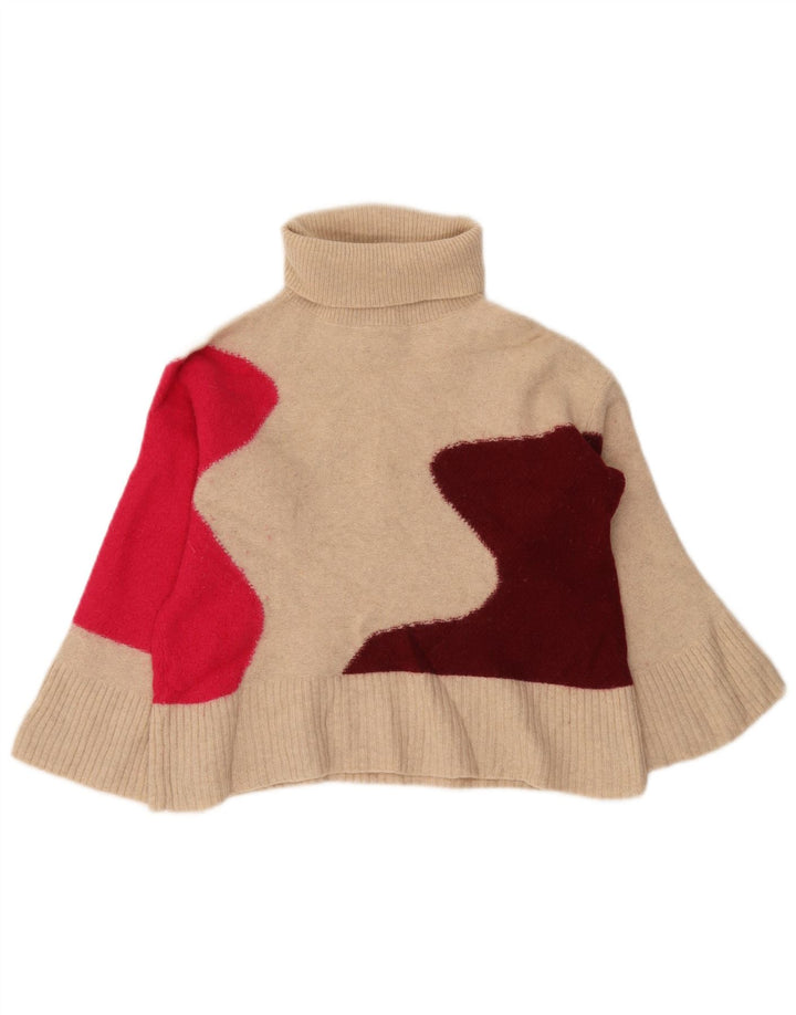 White Stuff Pull col roulé pour femme UK 8 Small Beige Colourblock