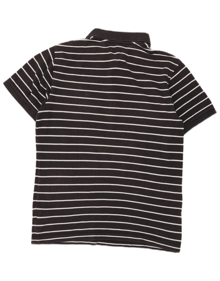 TOMMY HILFIGER Polo Homme Coton Rayé Noir Moyen