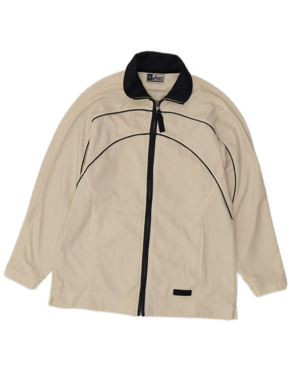 Asics Veste de survêtement coupe régulière pour femme UK 16 Large Blanc Sports