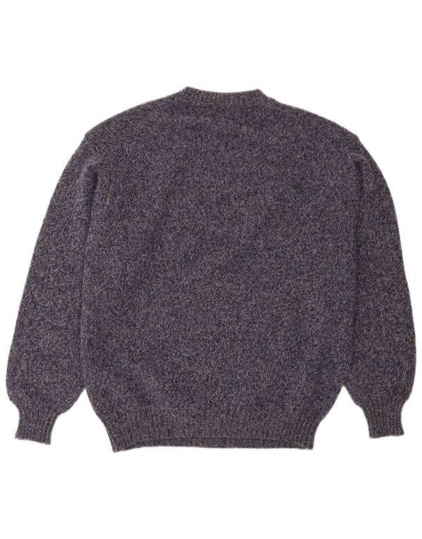 Benetton Pull ras du cou pour homme, grand, violet moucheté