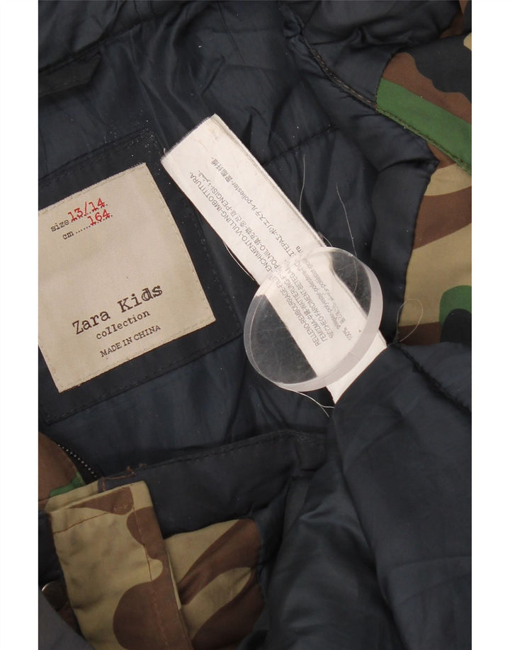 Parka à capuche Zara garçon 13-14 ans camouflage multicolore