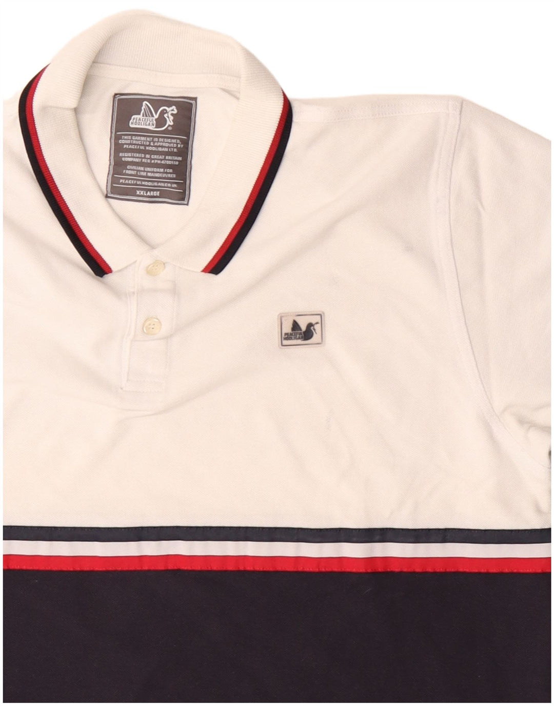 PEACEFUL HOOLIGAN Polo Homme 2XL Noir Colorblock Coton