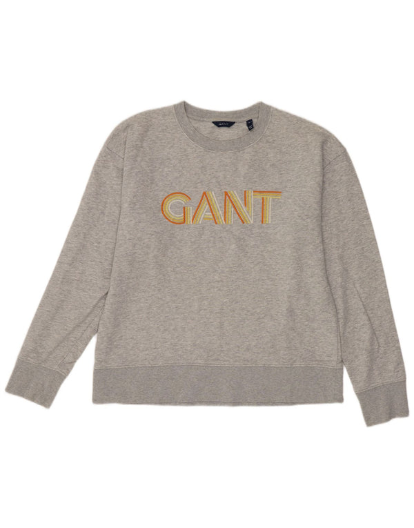 Gant Sweat-shirt graphique pour femme UK 14 Gris moyen Coton