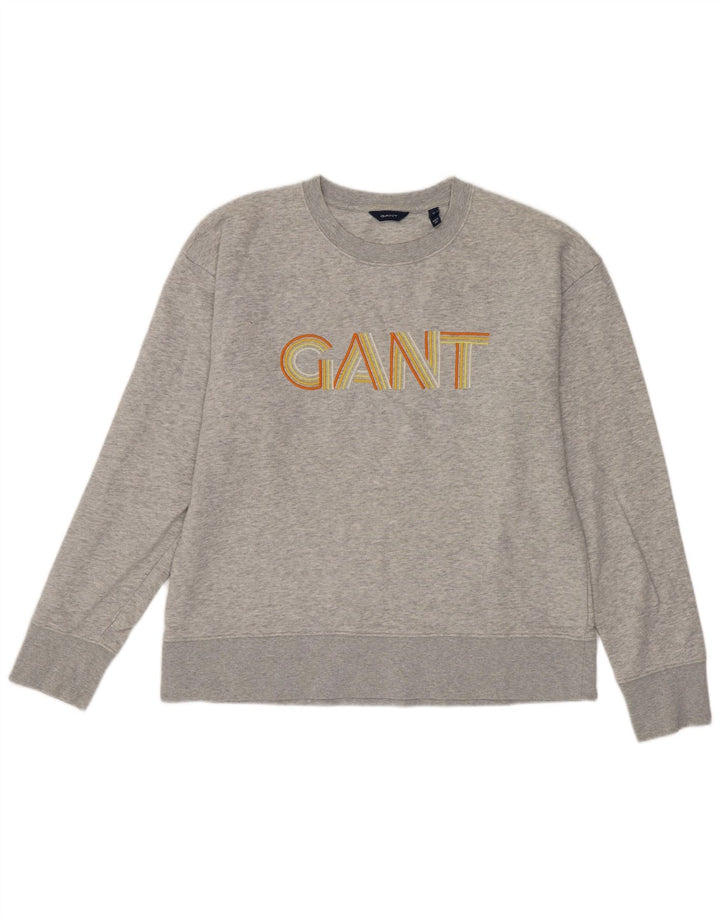 Gant Sweat-shirt graphique pour femme UK 14 Gris moyen Coton