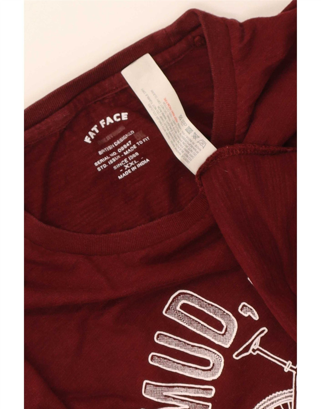 Fat Face T-Shirt graphique pour hommes, haut 2XL, coton marron