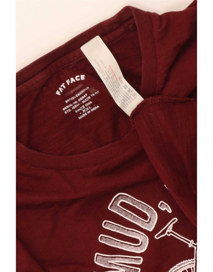 Fat Face T-Shirt graphique pour hommes, haut 2XL, coton marron