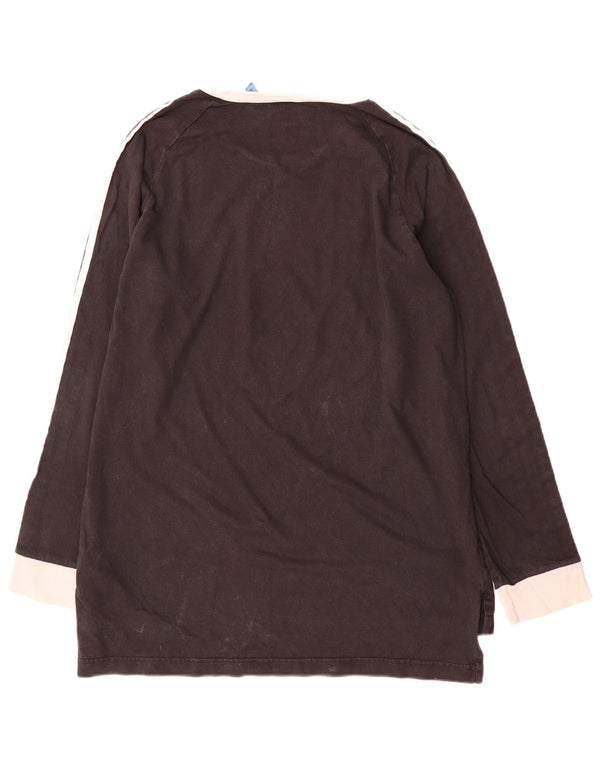 Adidas Haut à manches longues pour homme en coton color block Noir Large