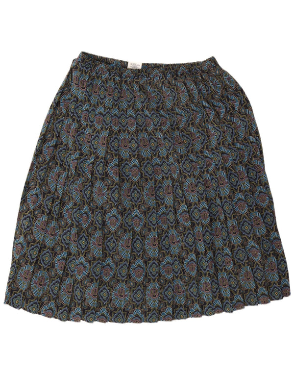Eastex Jupe plissée couteau pour femme UK 20 2XL W38 Bleu marine géométrique