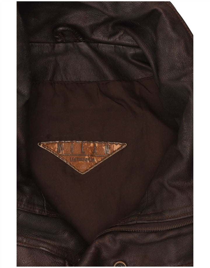 Milan Veste en cuir pour homme UK 40 Large Marron