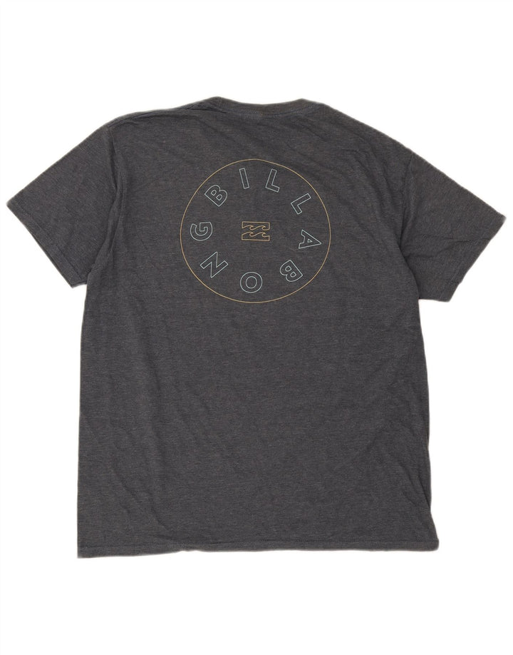 Billabong Mens Graphic T-Shirt Top Large Gris Moucheté Coton
