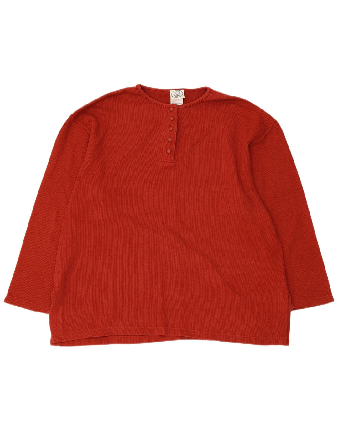 LAURA ASHLEY Haut surdimensionné à manches longues pour femme UK 18 XL Coton rouge