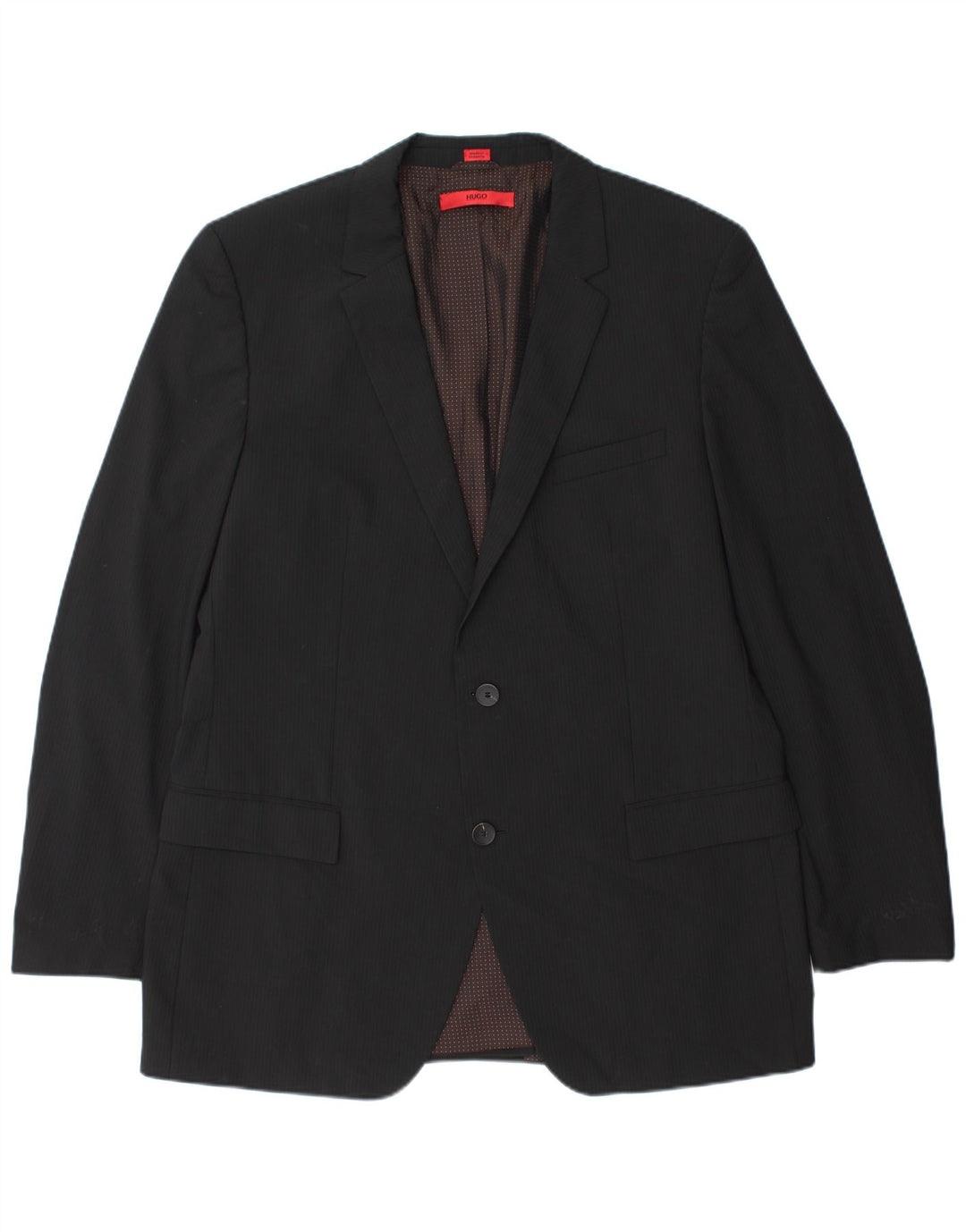 Hugo Boss Veste blazer à 2 boutons pour homme UK 44 2XL Laine à fines rayures noires