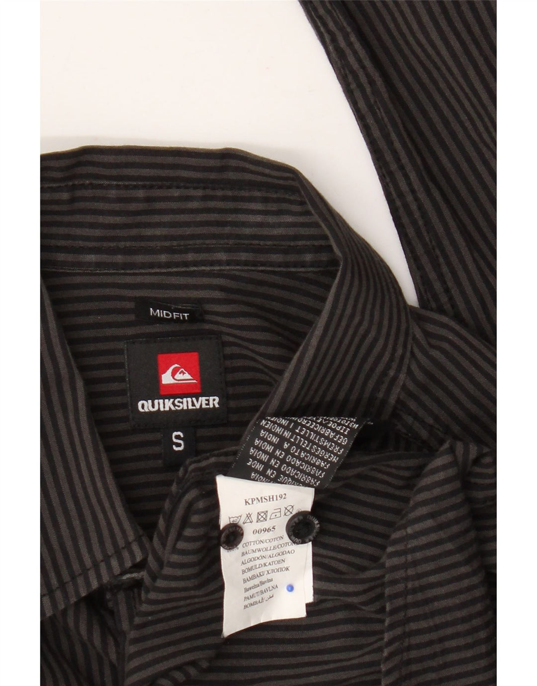 Quiksilver Chemise Mid Fit Homme Petit Gris Rayé Coton
