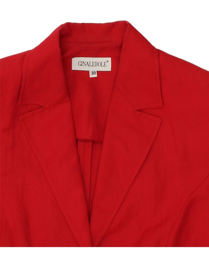 GINALEBOLE Womens Short Sleeve 3 Button Blazer Jacket EU 39 Medium Red Vintage Ginalebole and Second-Hand Ginalebole from Messina Hembry 