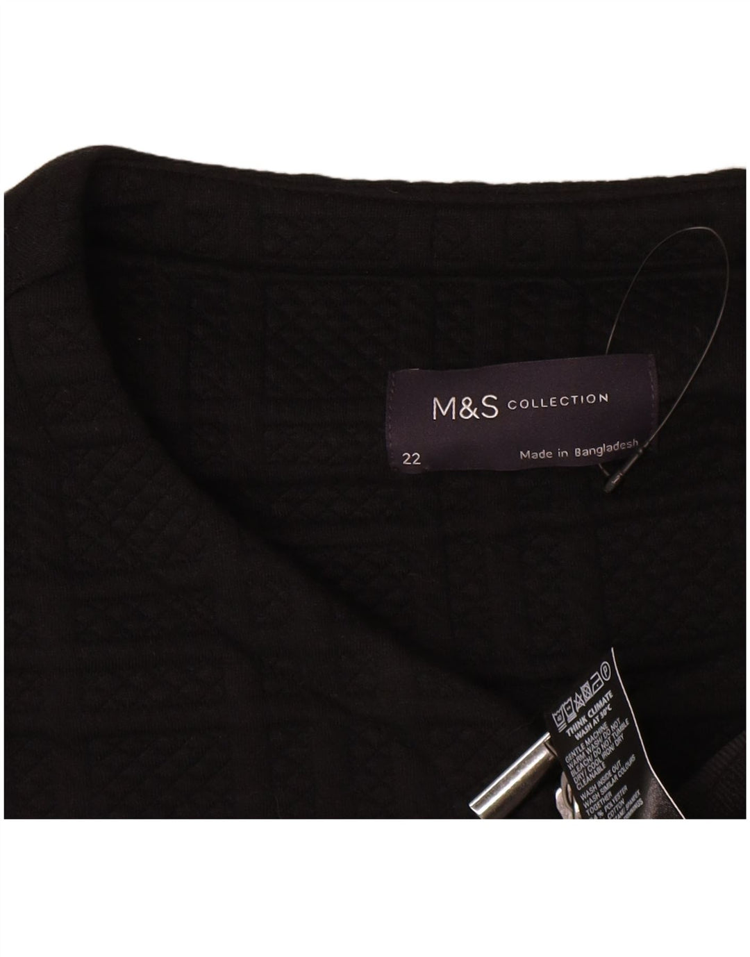 Marks & Spencer Veste blazer zippée pour femme UK 22 3XL Noir à carreaux