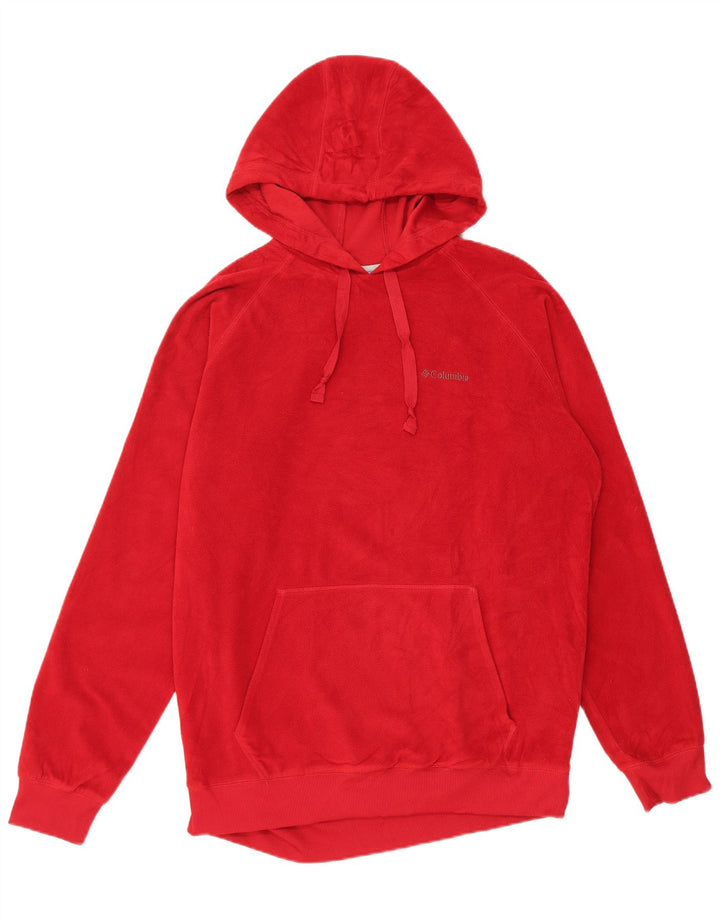 Columbia Pull polaire à capuche pour homme Large Rouge Polyester
