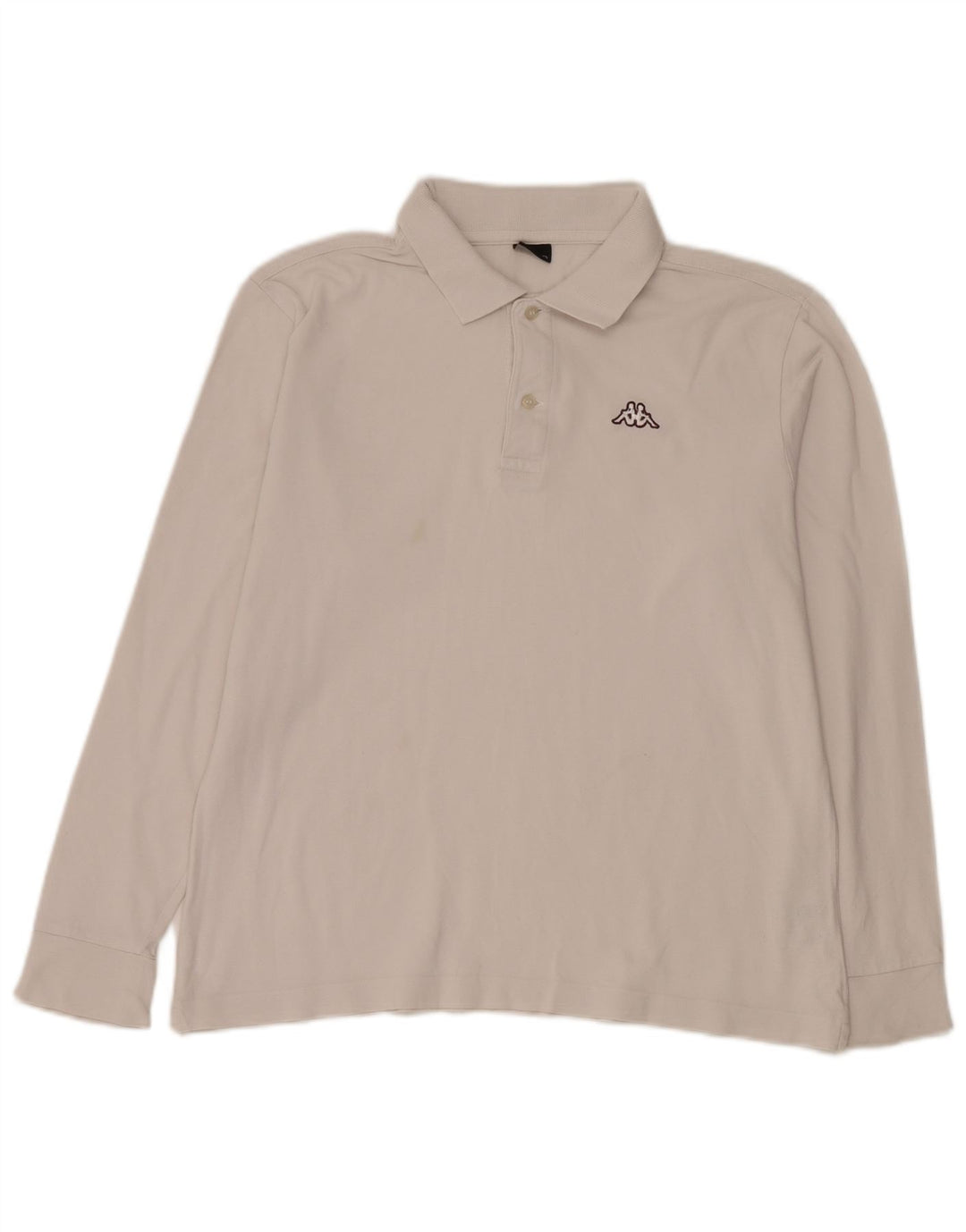 Kappa Polo à Manches Longues Homme Blanc Moyen Coton